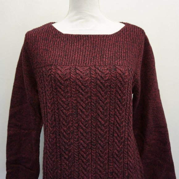 Style & Co Cable Knit Sweater Dress Purple Black L - Picture 8 of 8